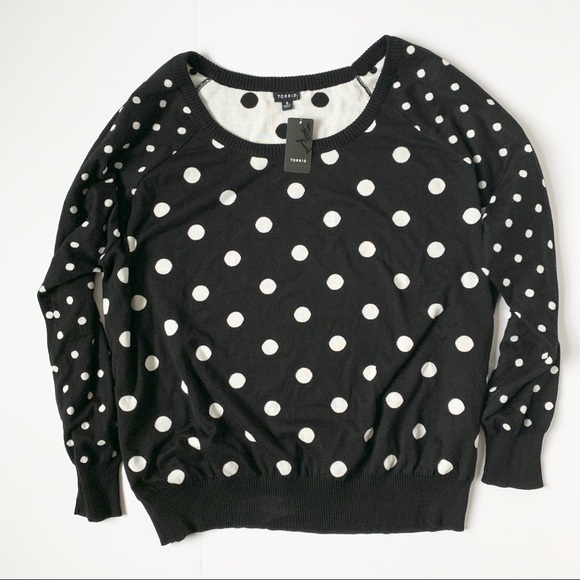 torrid Sweaters - Women’s Torrid Black & White Polka Dot Sweater